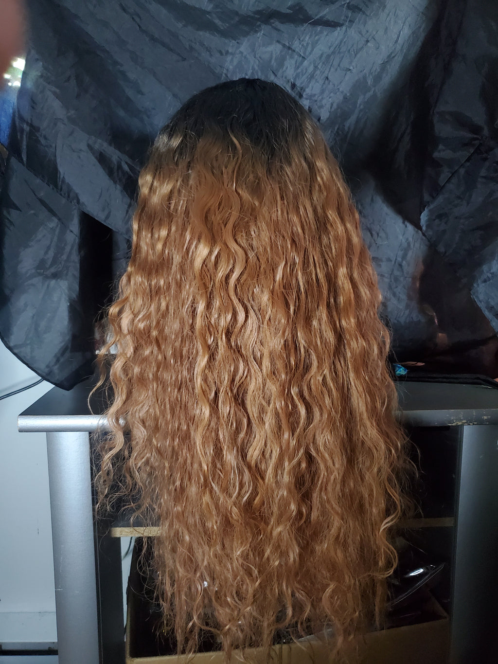 Caramel brown ombre lace wig