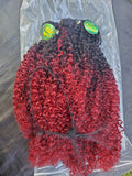 Black and red ombre sew-in weaves