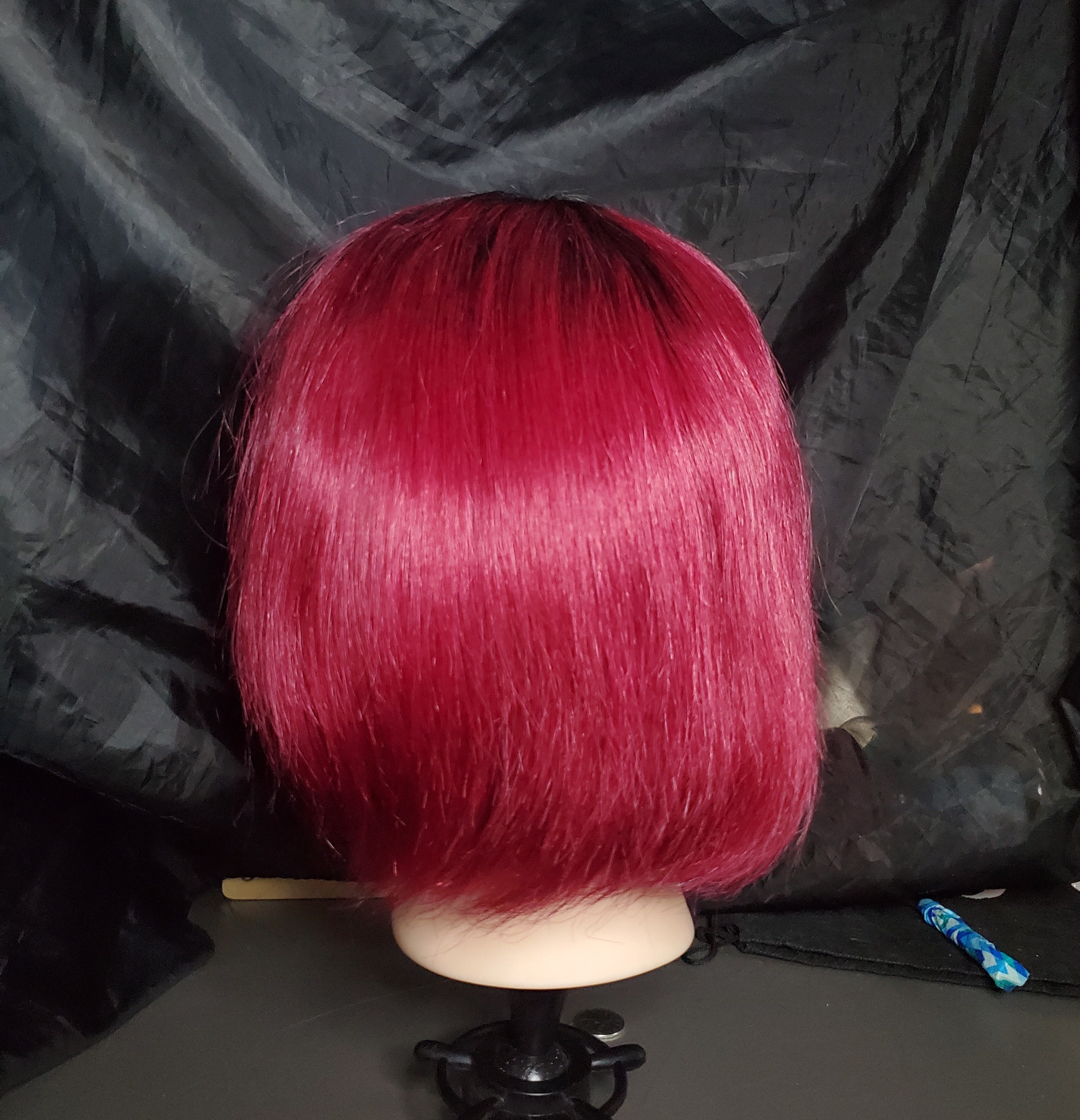 Maroon bob wig