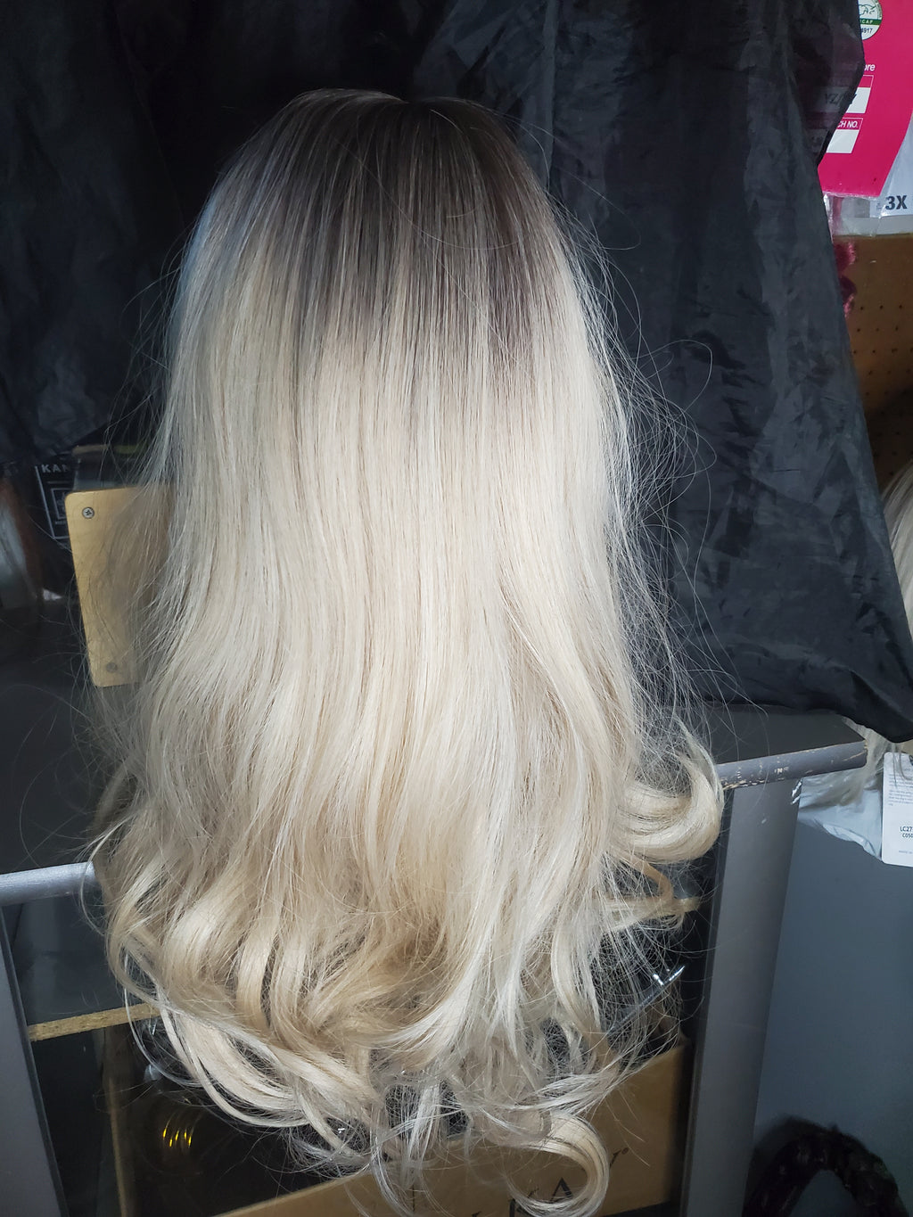 Blonde ombre wig with bangs