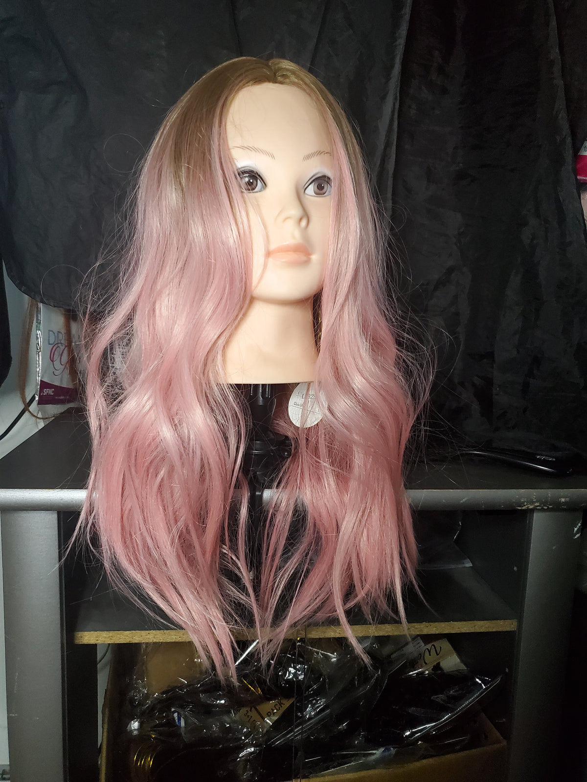 Pink ombre wavy wig