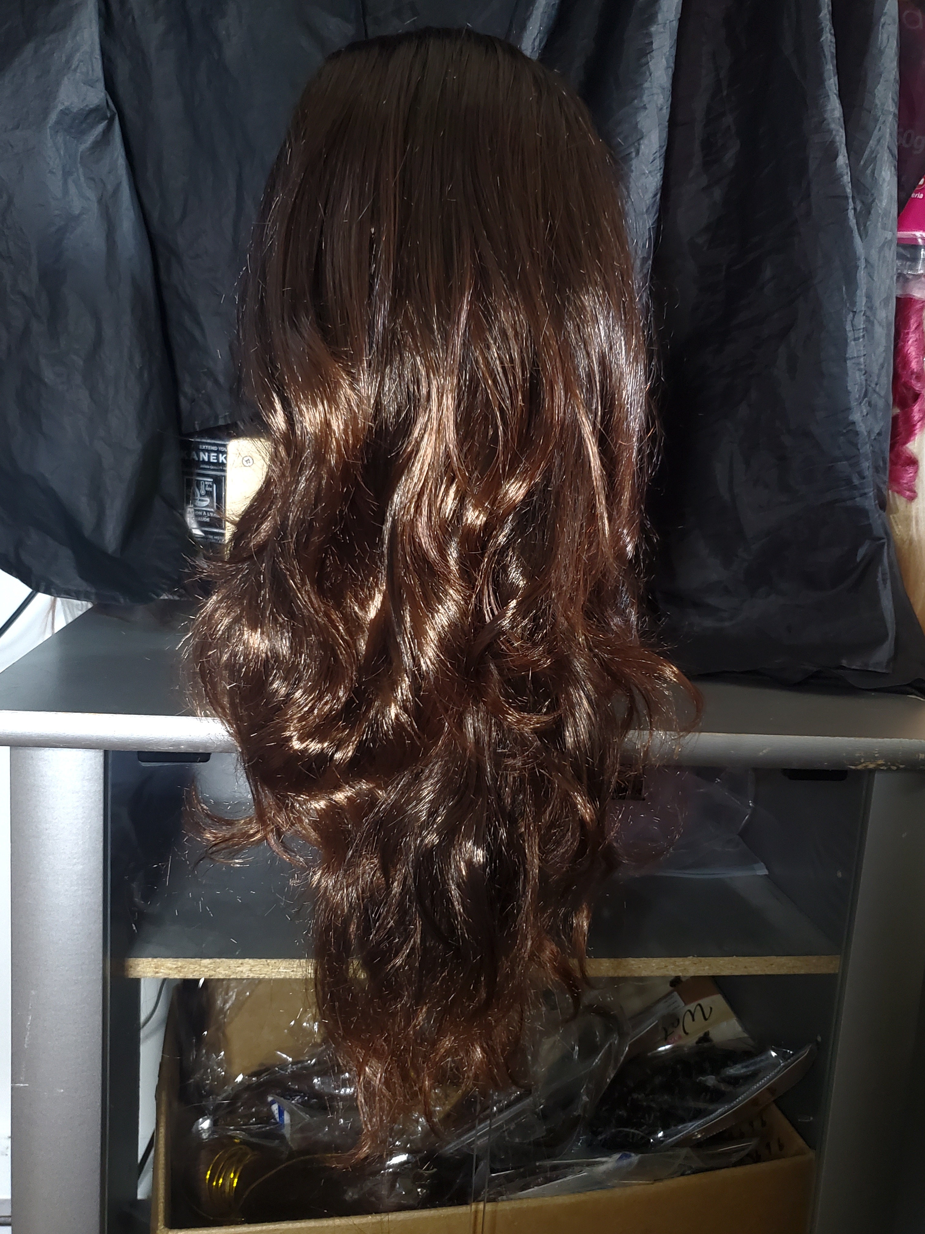 Glossy chocolate Brown wig